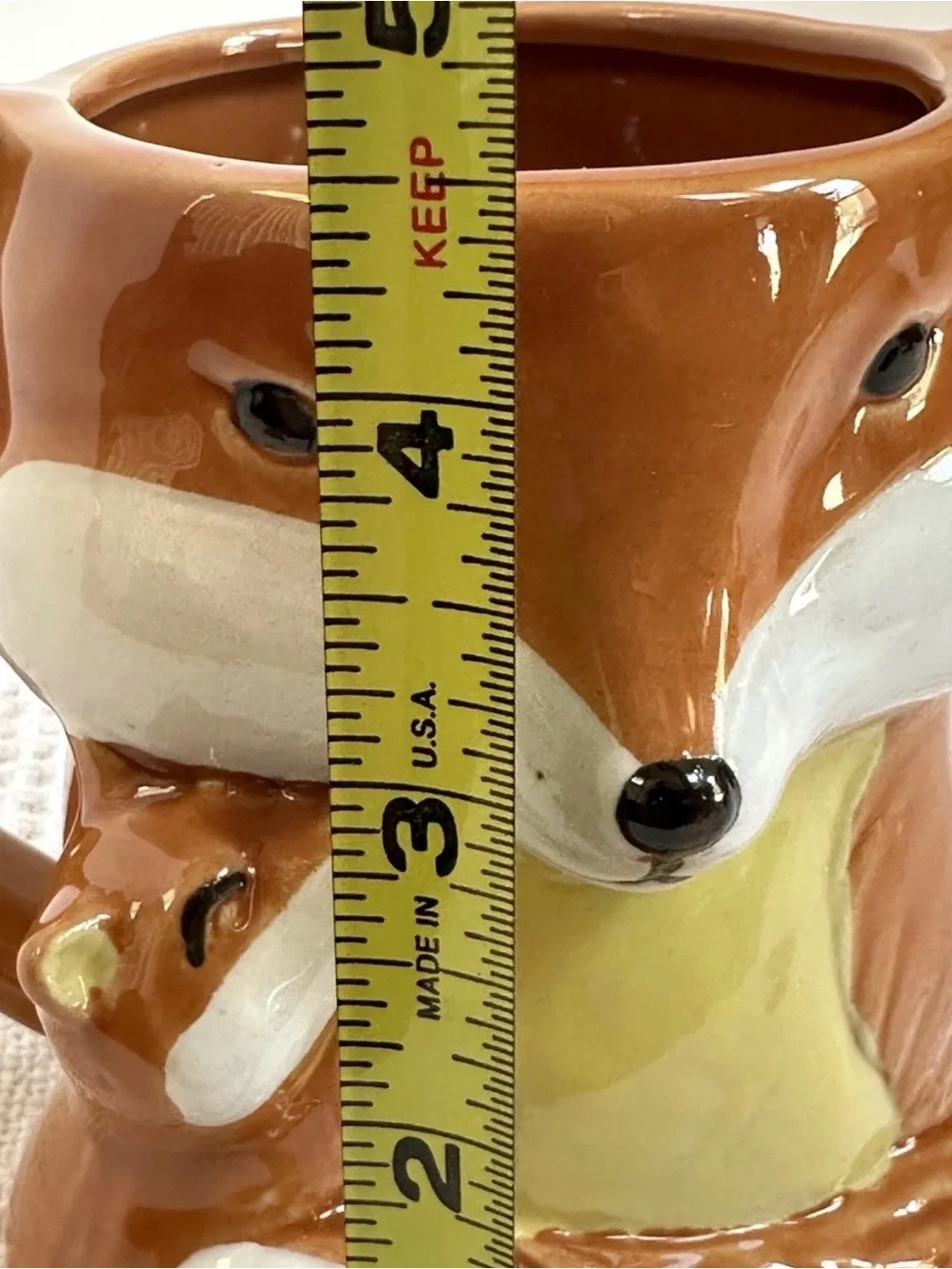 Cracker Barrel 3D Fox Cup Mother & Cub 14oz Coffee Mug Autumn Figural Retired